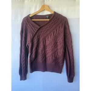 Express Crossover Burgundy Knit Sweater- Size S